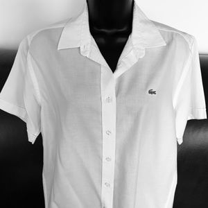 Lacoste woman top white cotton button-down Euro 42